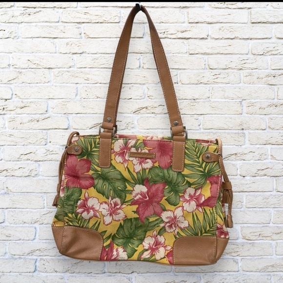 Caribbean Joe Handbags - Caribbean Joe Shoulder Handbag Floral Tote Bag